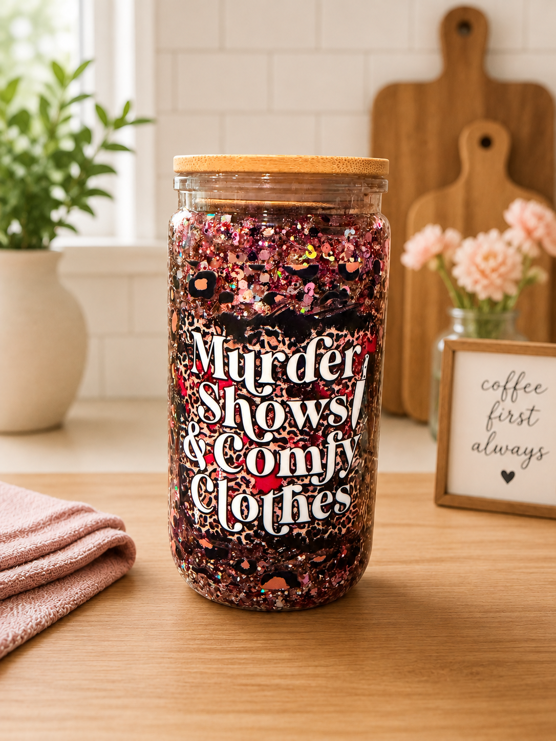 Murder Shows & Comfy Clothes Snow Globe Cup