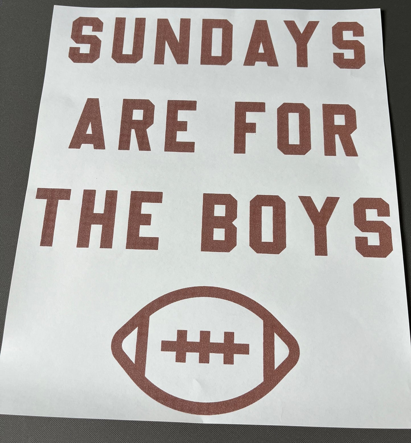 Sunday's Are For The Boys Screen Print Transfer