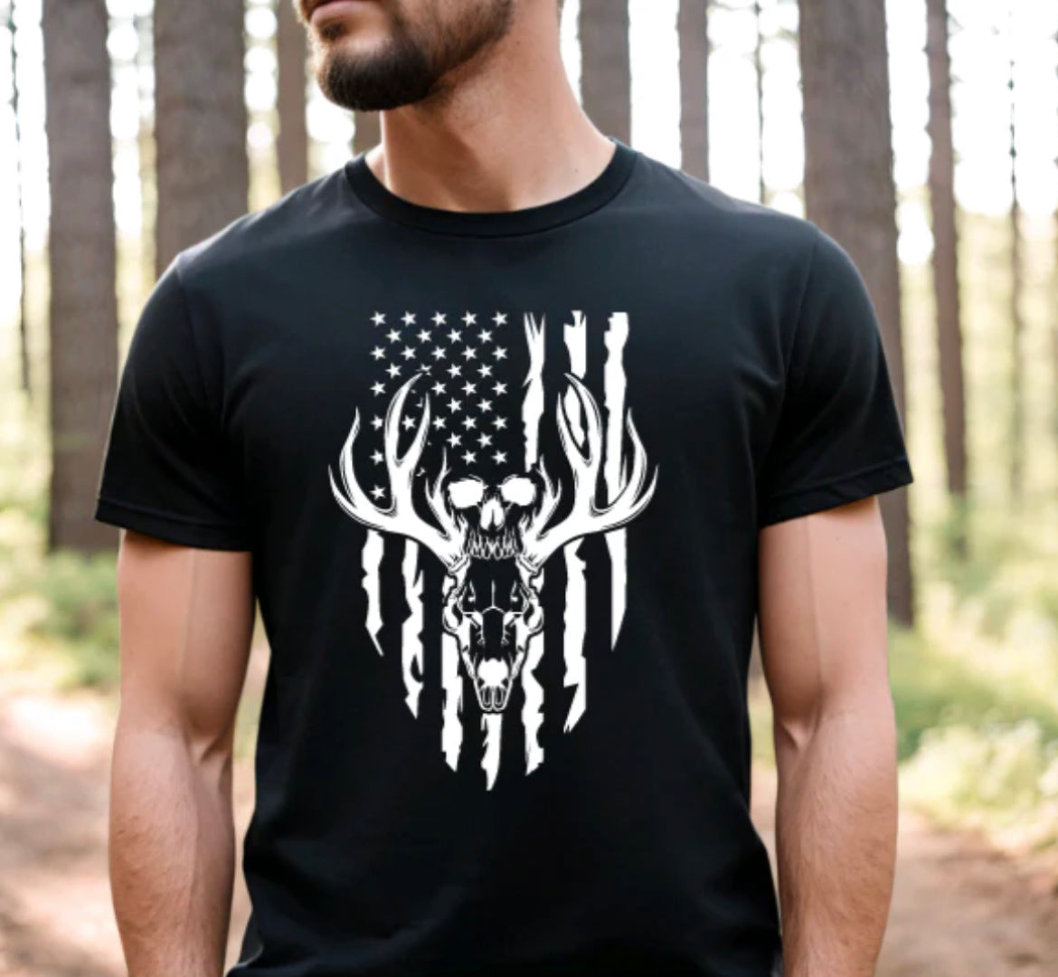 Skull Flag Distress Men's Shirt