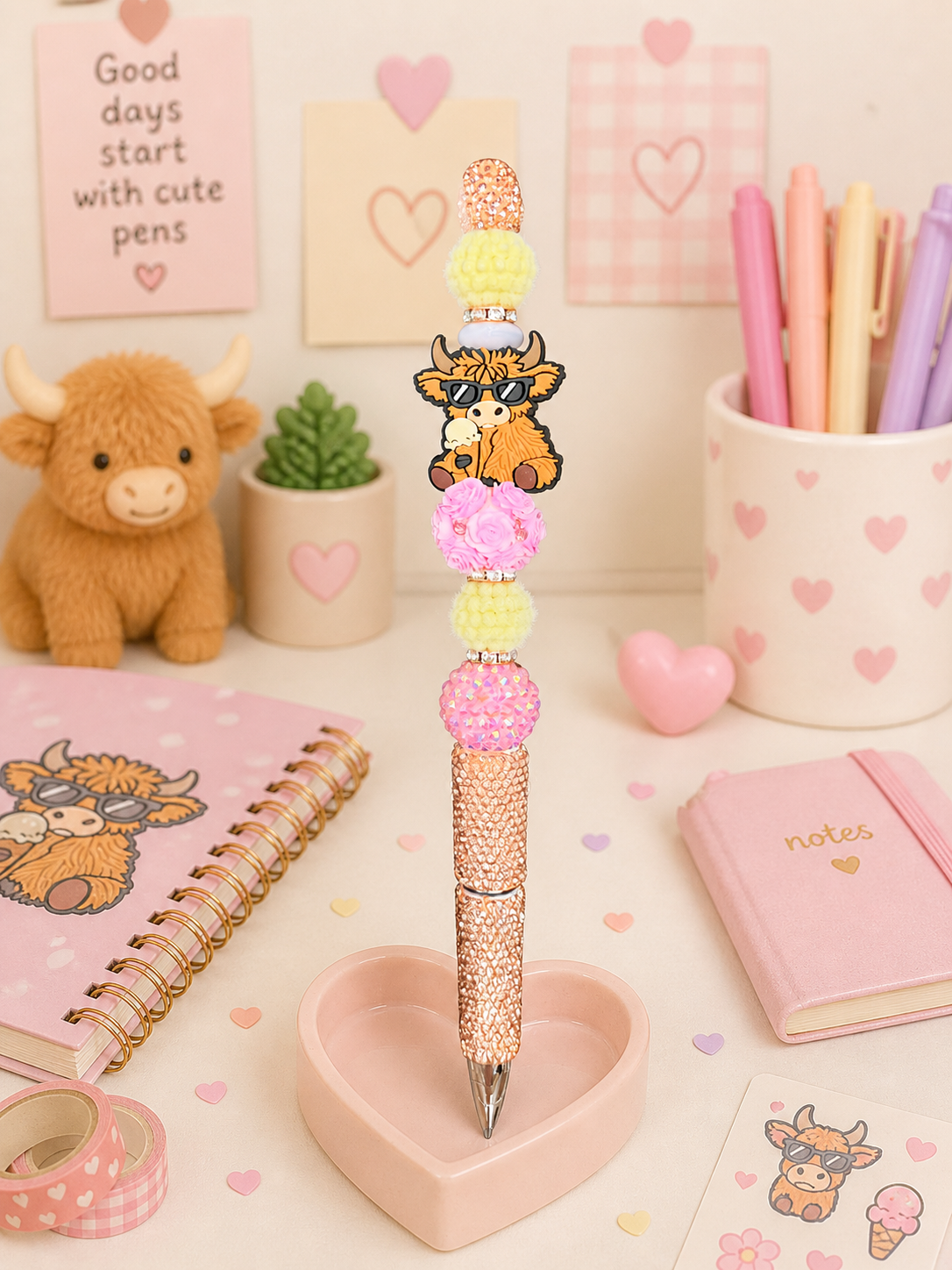Cow Bling Beaded Pen