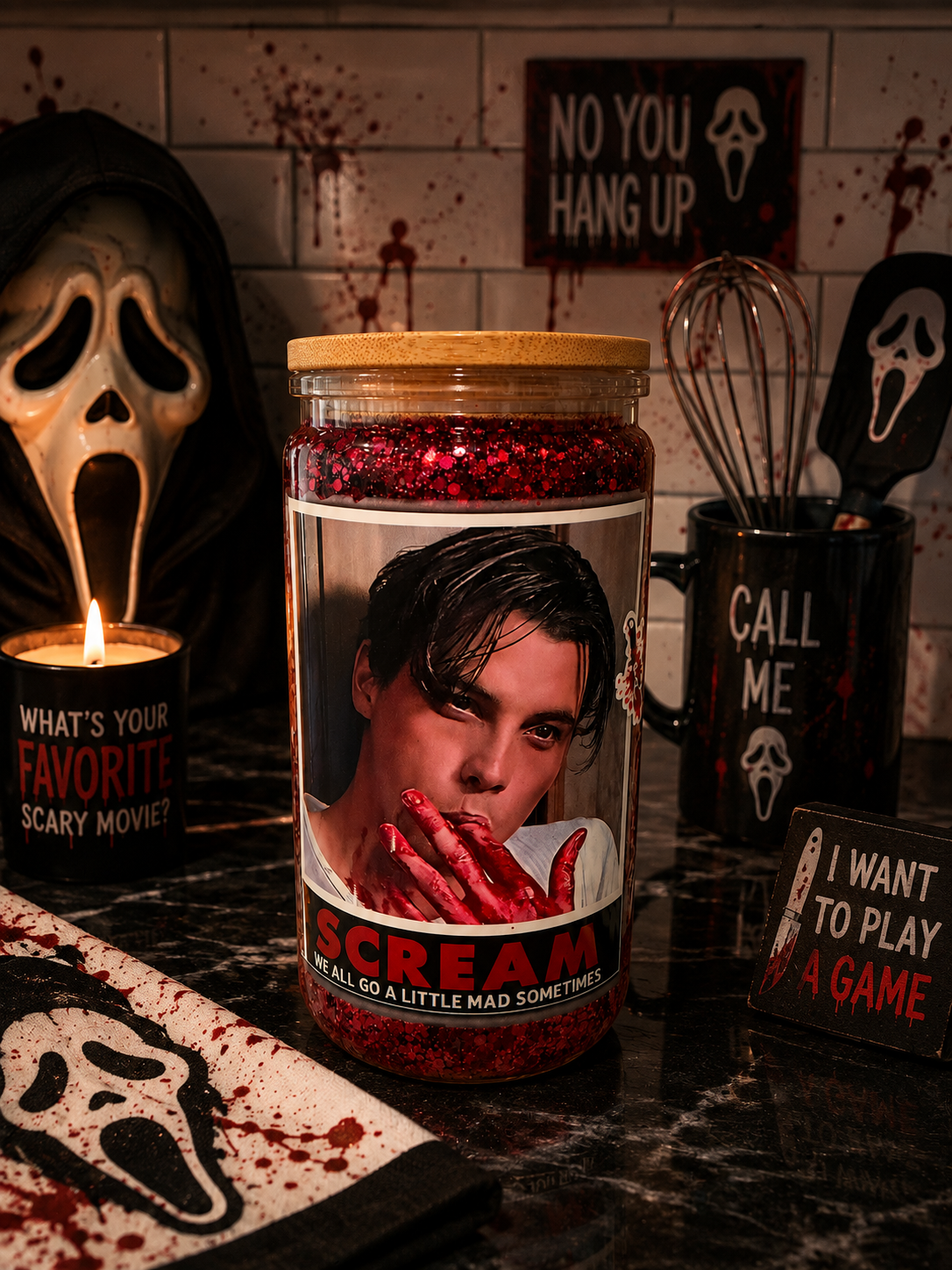 Ghost Face Snow Globe Cup