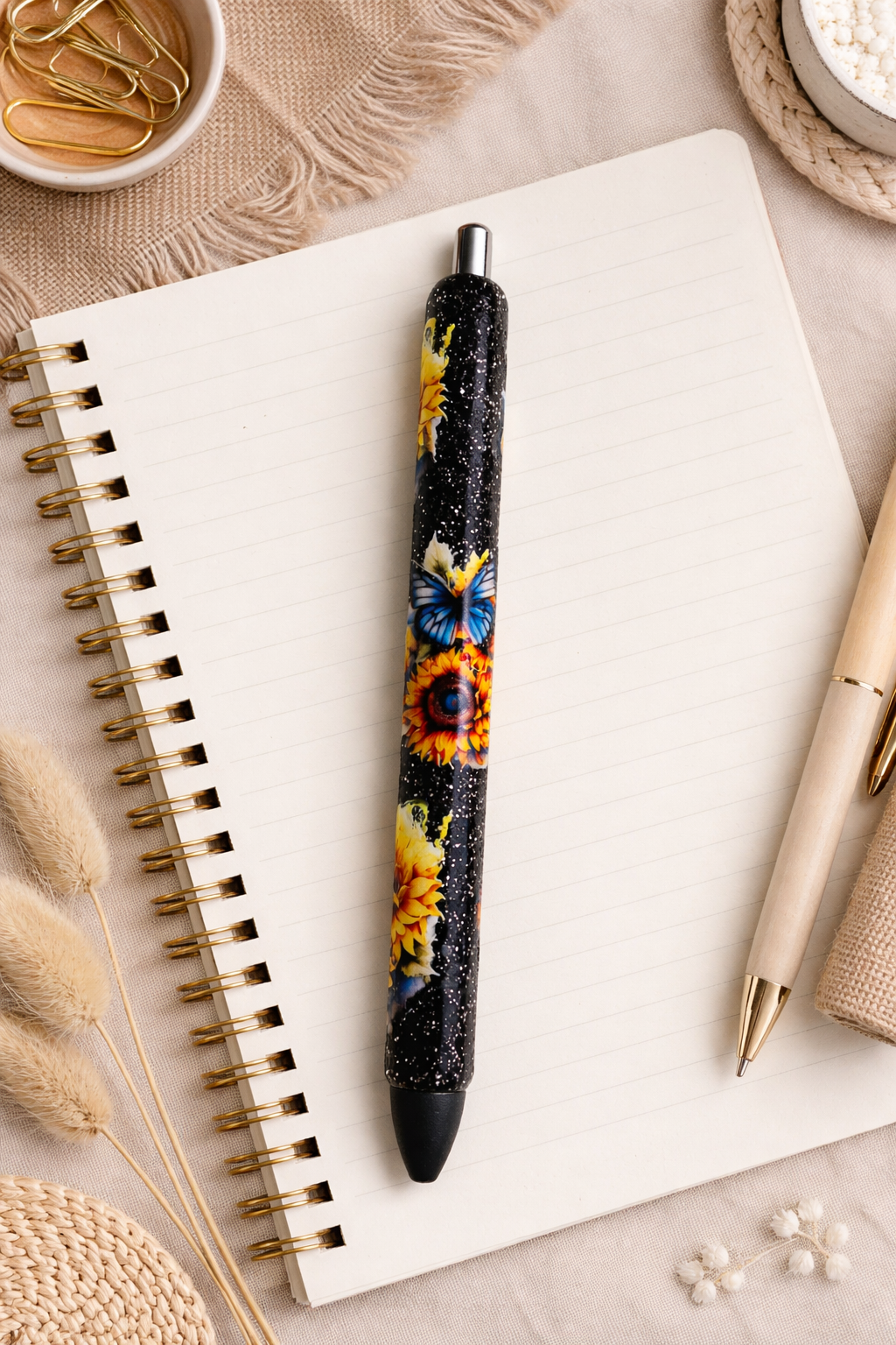 Sunflower & Butterfly Glitter Pen