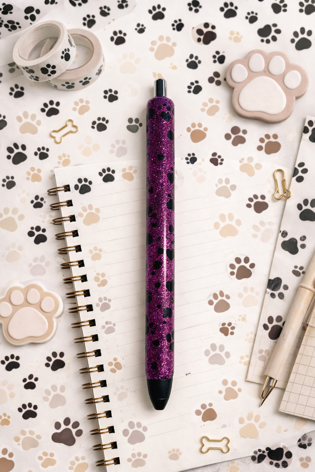 Paw Print Glitter Pen