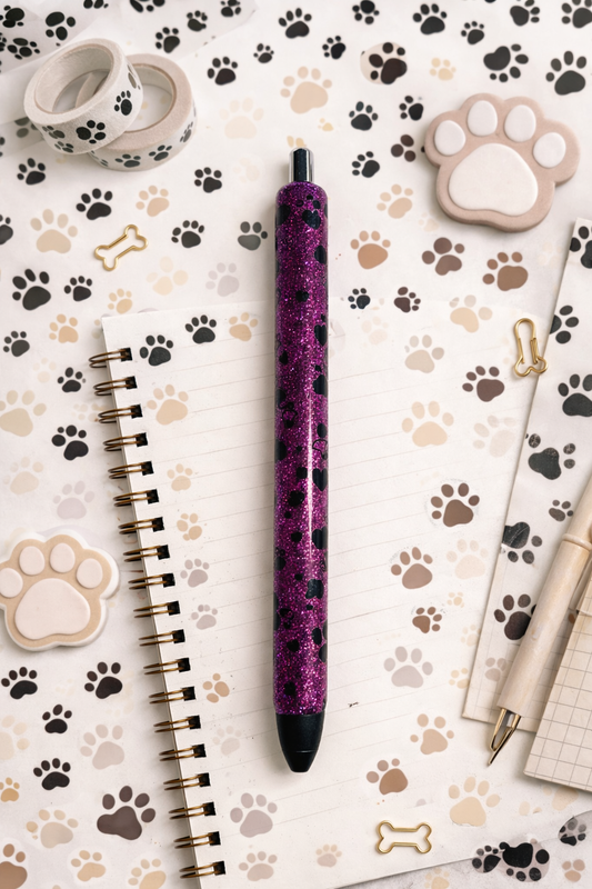 Paw Print Glitter Pen