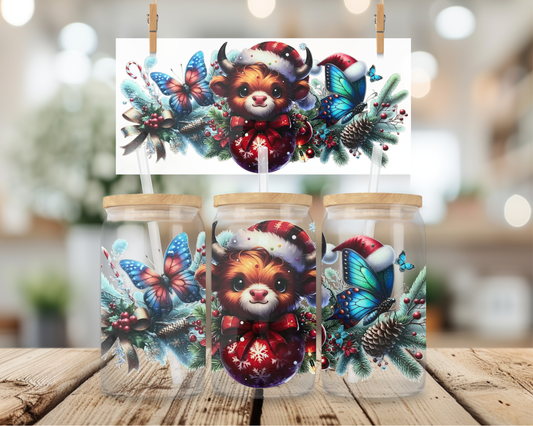 Christmas Butterfly Cow Libbey