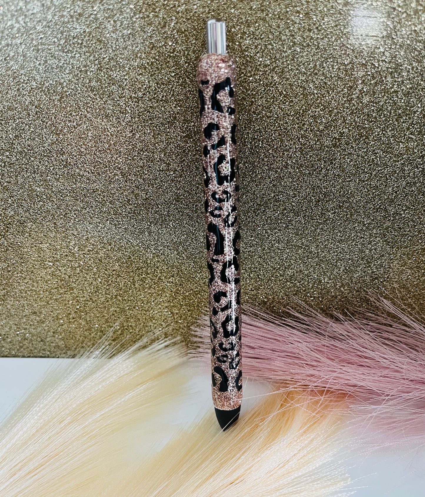Champagne Cheetah Glitter Pen