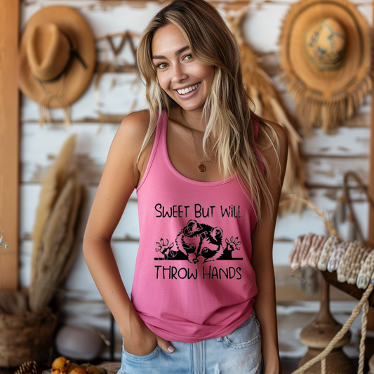 Sweet but Will Throw Hands Tank Top