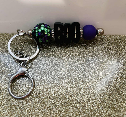 Boo Beaded Keychain