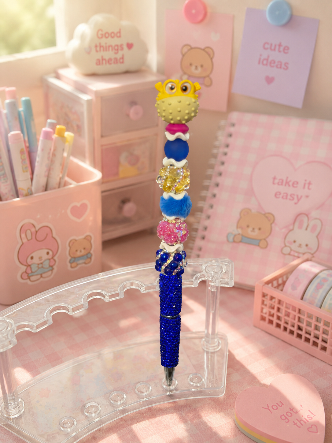 Puffer Fish Beaded Pen