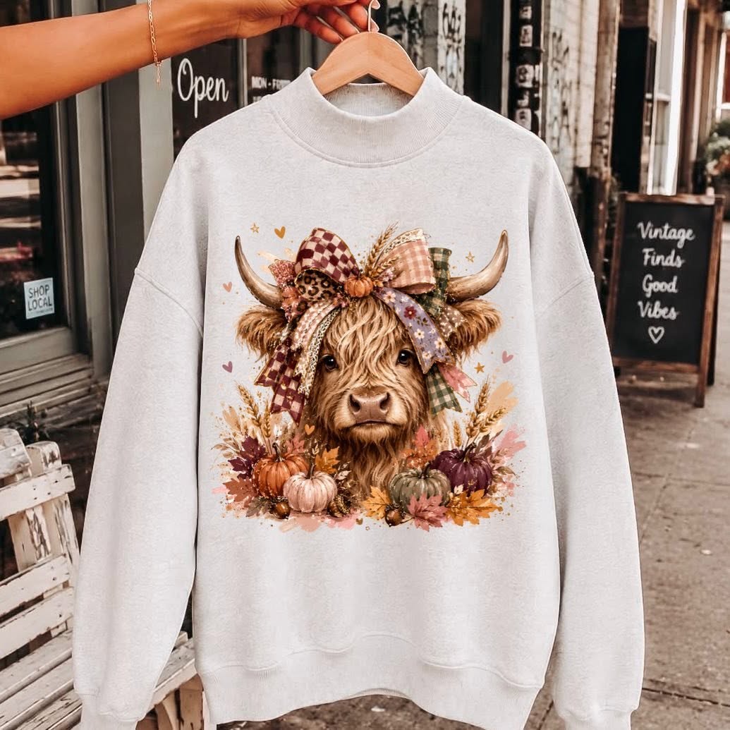 Autumn Highland Cow Sweater