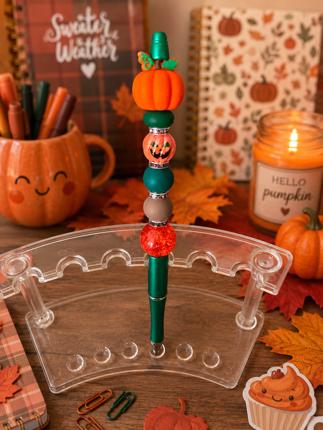Pumpkin Beaded Pen
